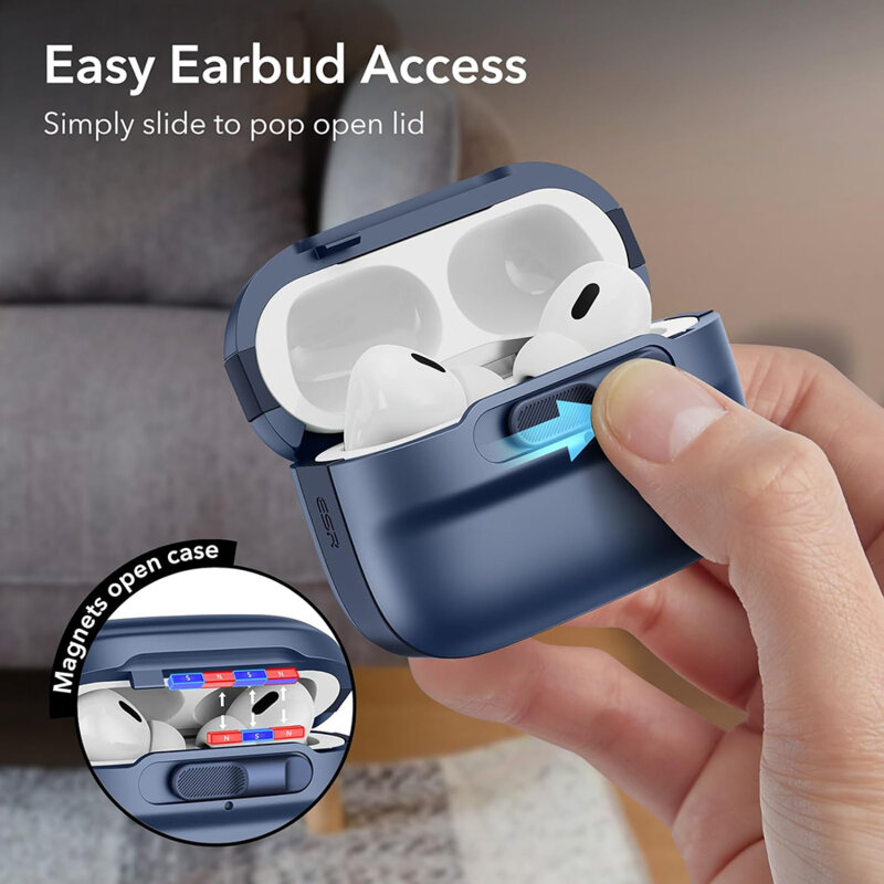 Husa Apple AirPods Pro ESR Pulse Magnetic HaloLock, bleumarin