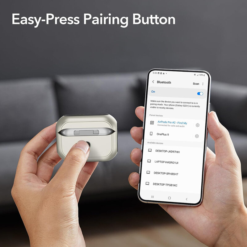 Husa Apple AirPods Pro ESR Orbit Hybrid HaloLock, gri