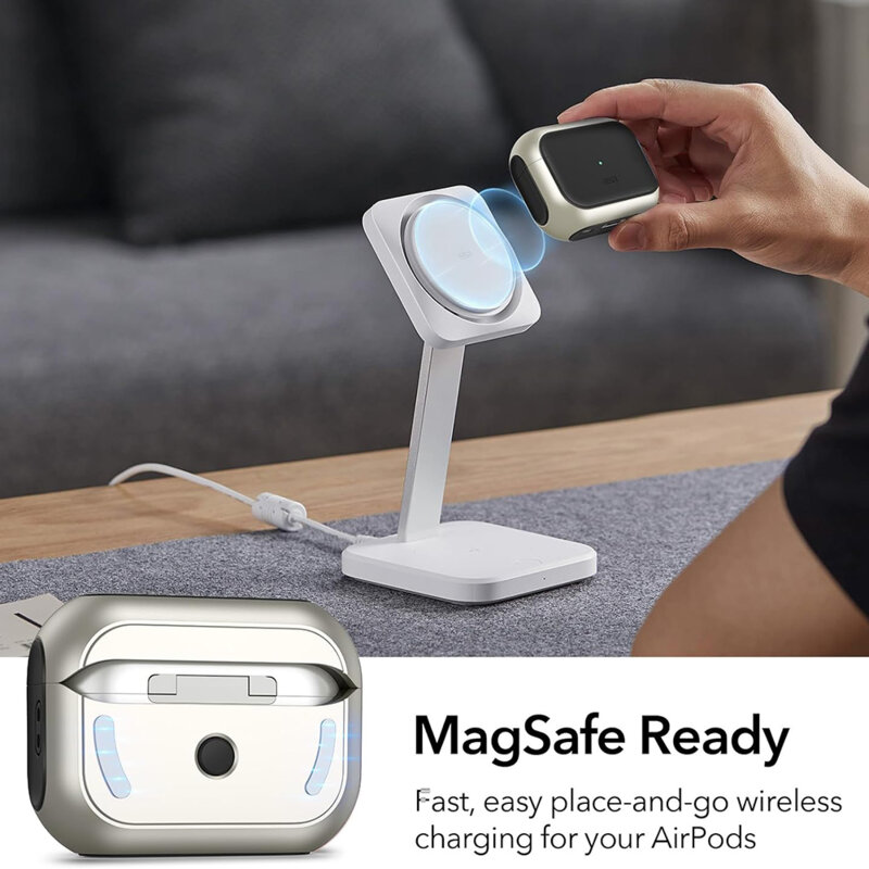 Husa Apple AirPods Pro 2 ESR Orbit Hybrid HaloLock, gri