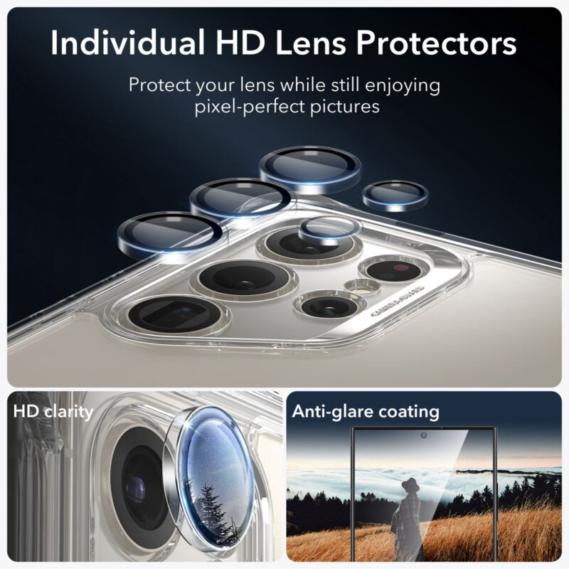 [Pachet 360°] Husa + folie Samsung Galaxy S24 Ultra ESR Armor Tough Kickstand, transparenta