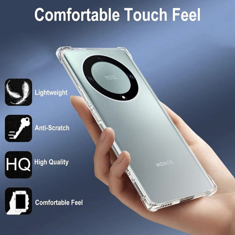 Husa Honor Magic6 Lite Techsuit Shockproof Clear Silicone, transparenta