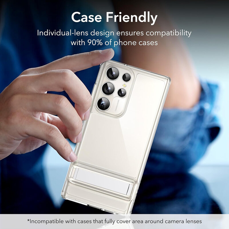 Folie sticla camera Samsung Galaxy S24 Ultra ESR Lens Protector, argintiu