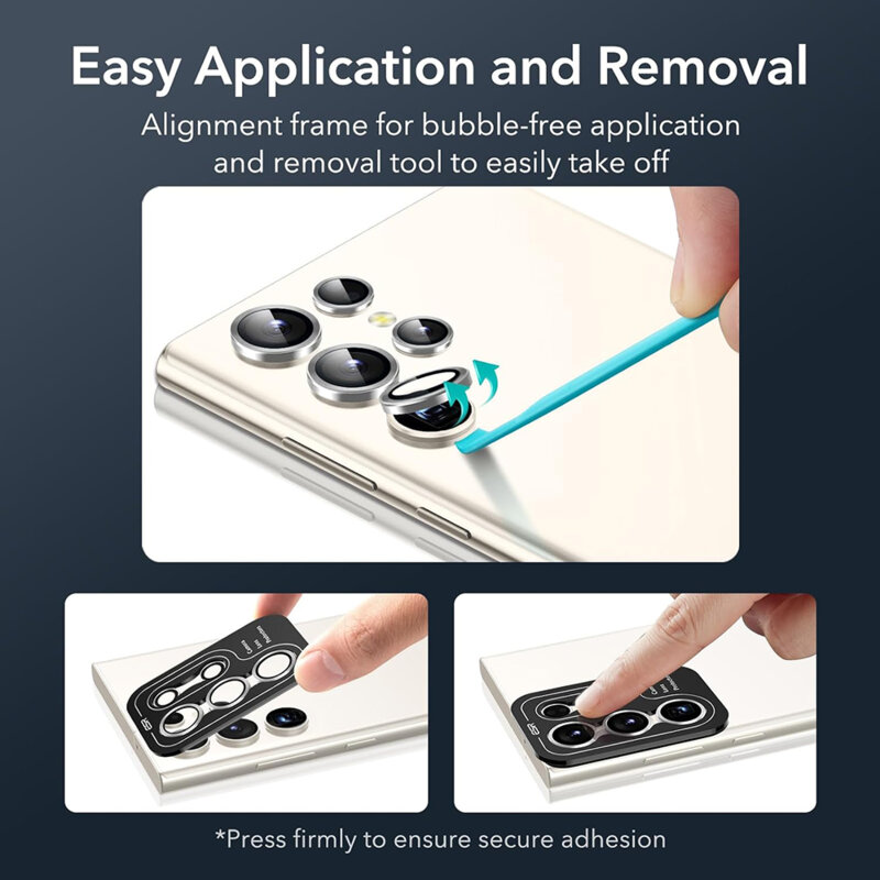 Folie sticla camera Samsung Galaxy S24 Ultra ESR Lens Protector, argintiu