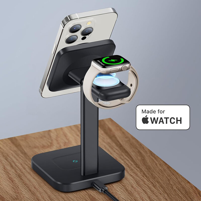 Statie MagSafe wireless + incarcator Apple Watch ESR HaloLock, negru