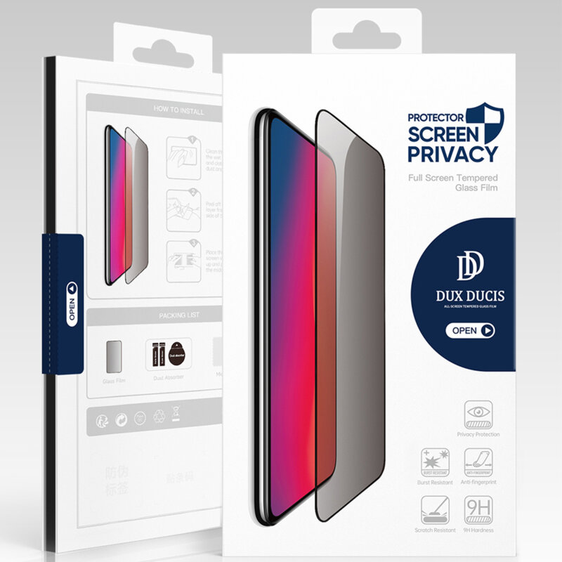 Folie sticla Samsung Galaxy S24 Ultra Dux Ducis Tempered Glass Privacy, negru