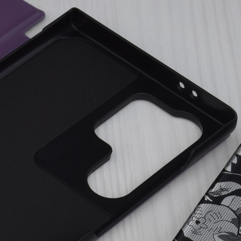 Husa Samsung Galaxy S24 Ultra Eco Leather View flip tip carte, mov