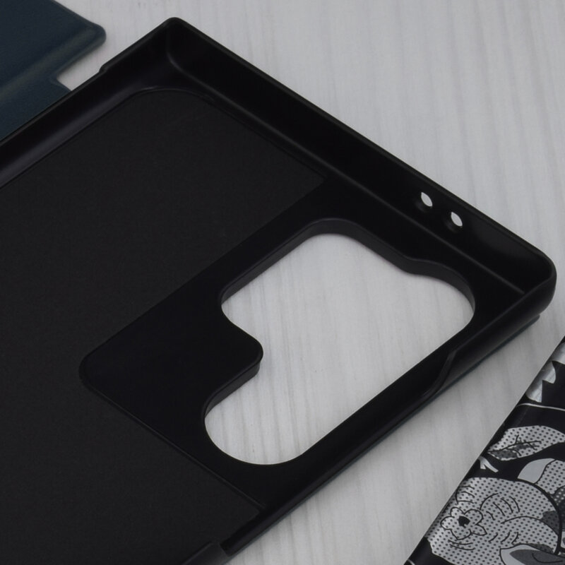 Husa Samsung Galaxy S24 Ultra Eco Leather View flip tip carte, albastru