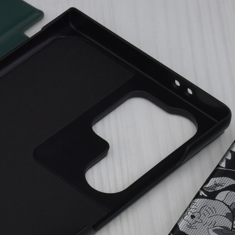 Husa Samsung Galaxy S24 Ultra Eco Leather View flip tip carte, verde