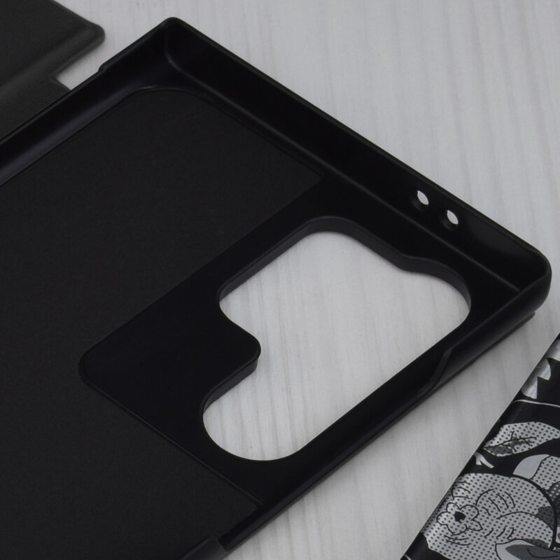 Husa Samsung Galaxy S24 Ultra Eco Leather View flip tip carte, negru