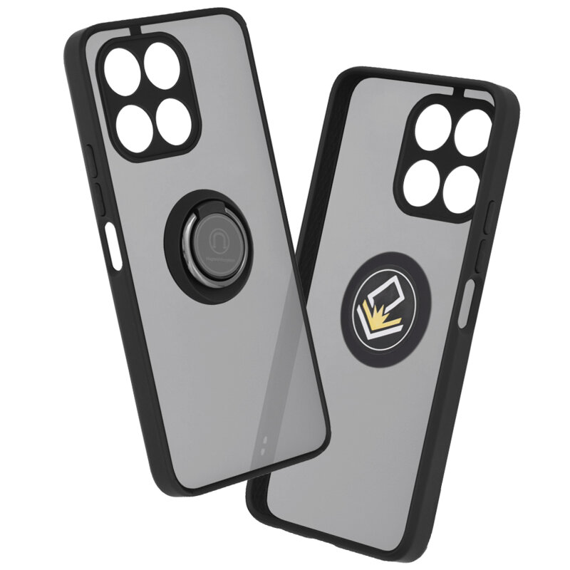 Husa Honor X6a Techsuit Glinth cu inel suport stand magnetic, negru