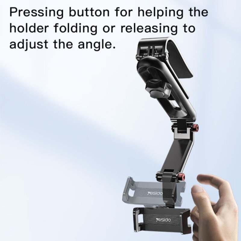 Suport telefon auto pentru parasolar Yesido C194, negru