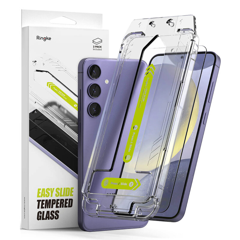 Pachet 2x] Folie sticla Samsung Galaxy S24 Ringke Easy Slide Tempered  Glass, transparenta - CatMobile