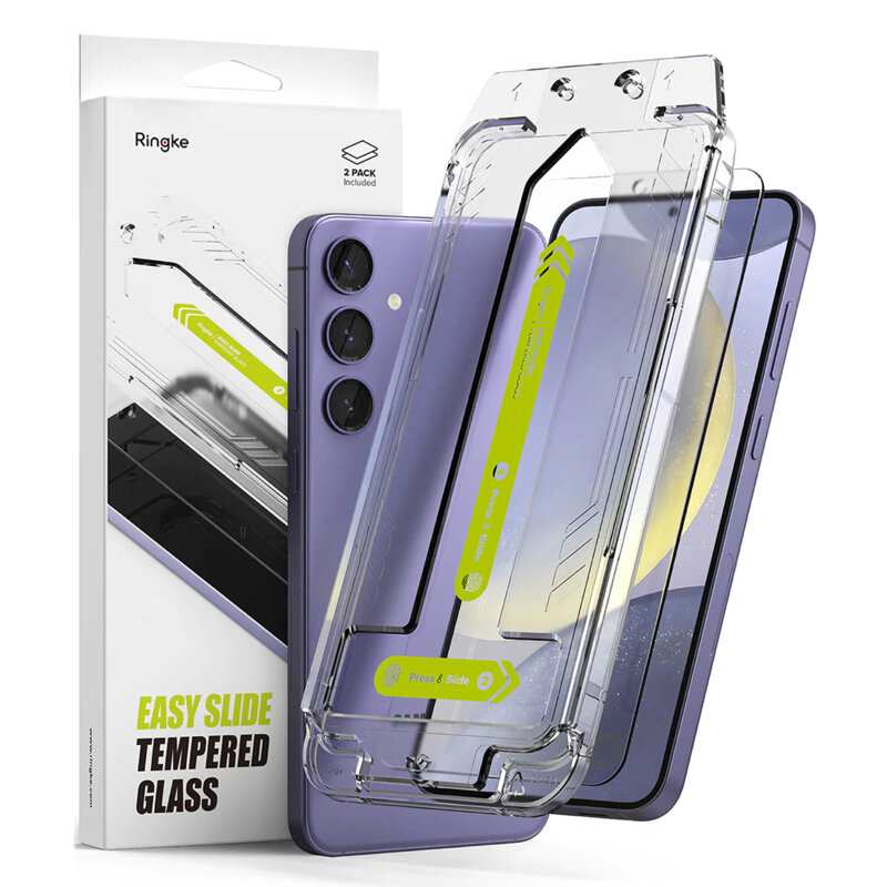 [Pachet 2x] Folie sticla Samsung Galaxy S24 Plus Ringke Easy Slide Tempered Glass, transparenta