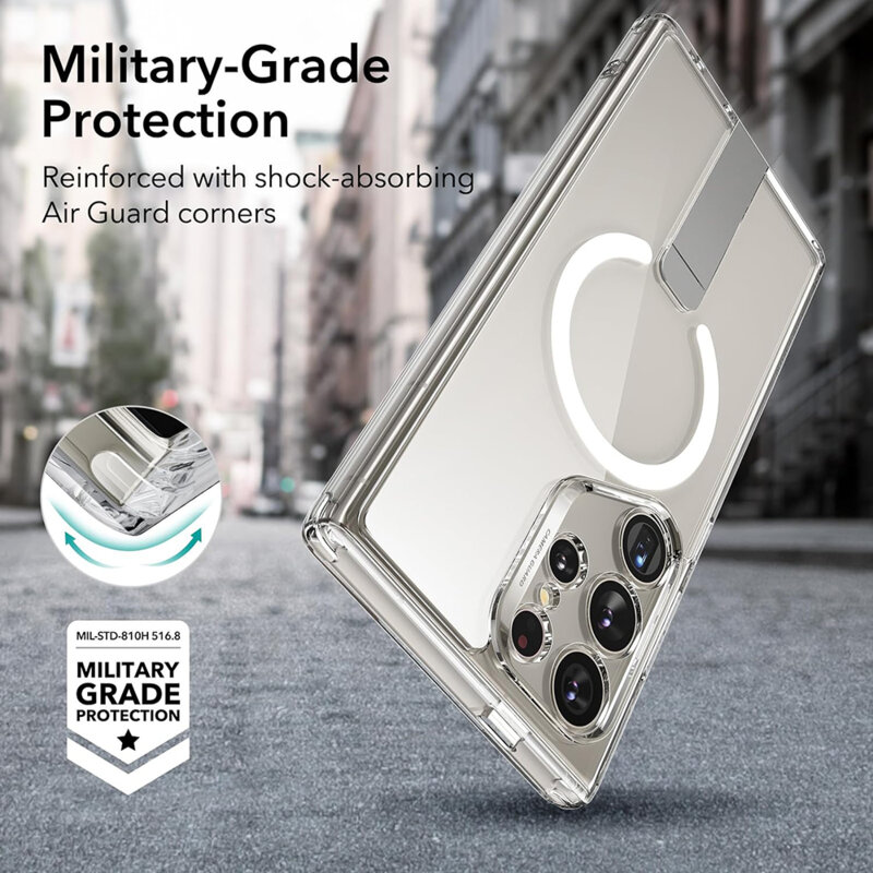 Husa Samsung Galaxy S24 Ultra ESR Boost Flickstand HaloLock, transparenta
