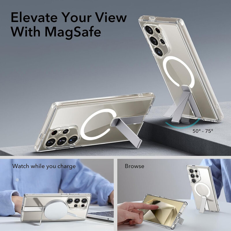 Husa Samsung Galaxy S24 Ultra ESR Boost Flickstand HaloLock, transparenta