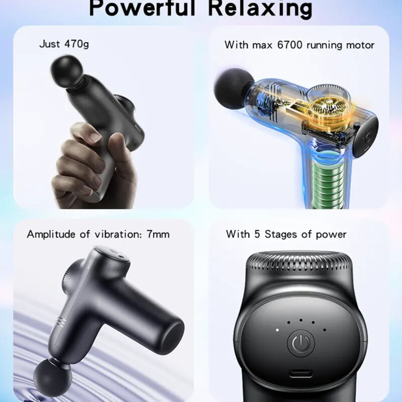 Aparat masaj pistol pentru picioare, gat Yesido MG01, negru