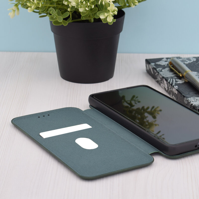 Husa 360° Realme C67 4G Techsuit Safe Wallet Plus, verde