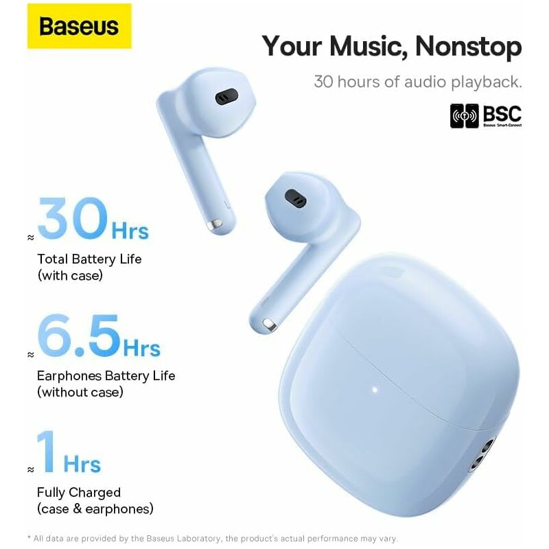 Casti True wireless Bluetooth Baseus Bowie WX5, albastru