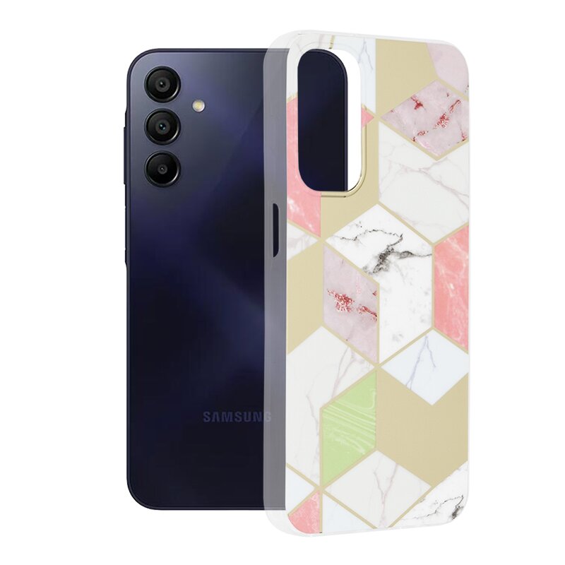 Husa Samsung Galaxy A15 4G Techsuit Marble, Purple Hex