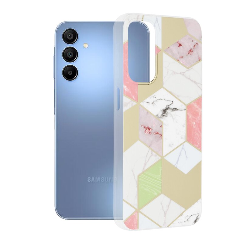 Husa Samsung Galaxy A15 5G Techsuit Marble, Purple Hex