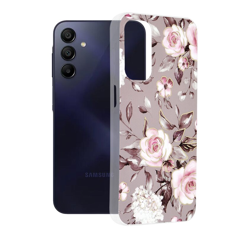 Husa Samsung Galaxy A15 4G Techsuit Marble, Bloom of Ruth Gray