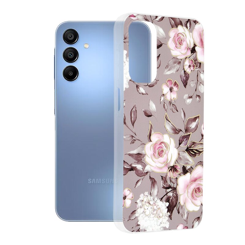 Husa Samsung Galaxy A15 5G Techsuit Marble, Bloom of Ruth Gray