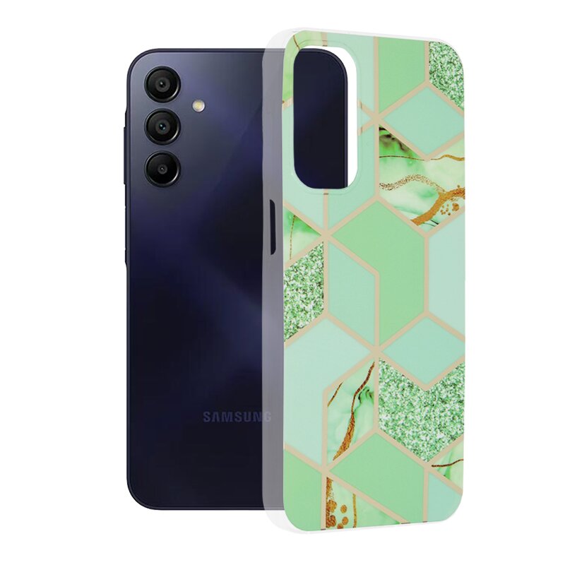 Husa Samsung Galaxy A15 4G Techsuit Marble, Green Hex