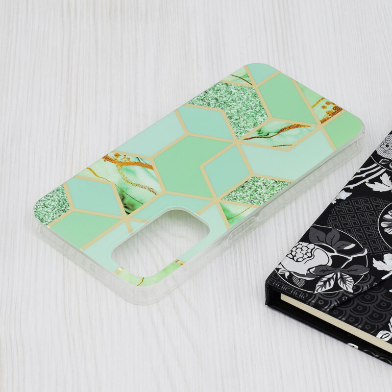 Husa Samsung Galaxy A25 5G Techsuit Marble, Green Hex