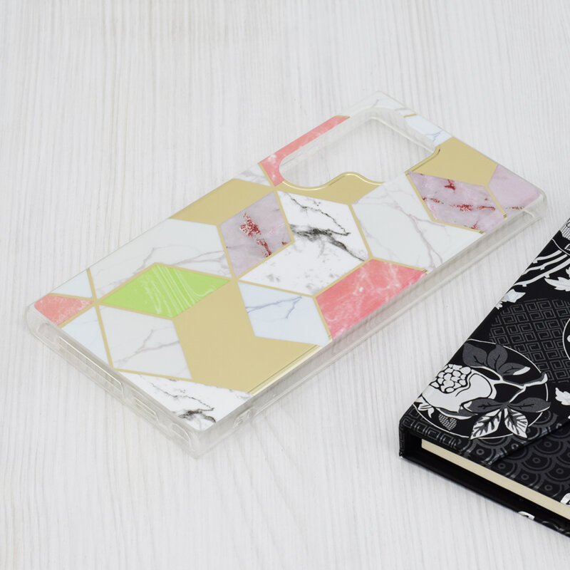 Husa Samsung Galaxy S24 Ultra Techsuit Marble, Purple Hex