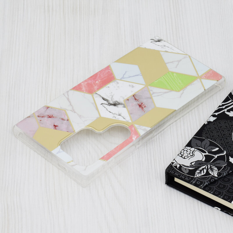 Husa Samsung Galaxy S24 Ultra Techsuit Marble, Purple Hex