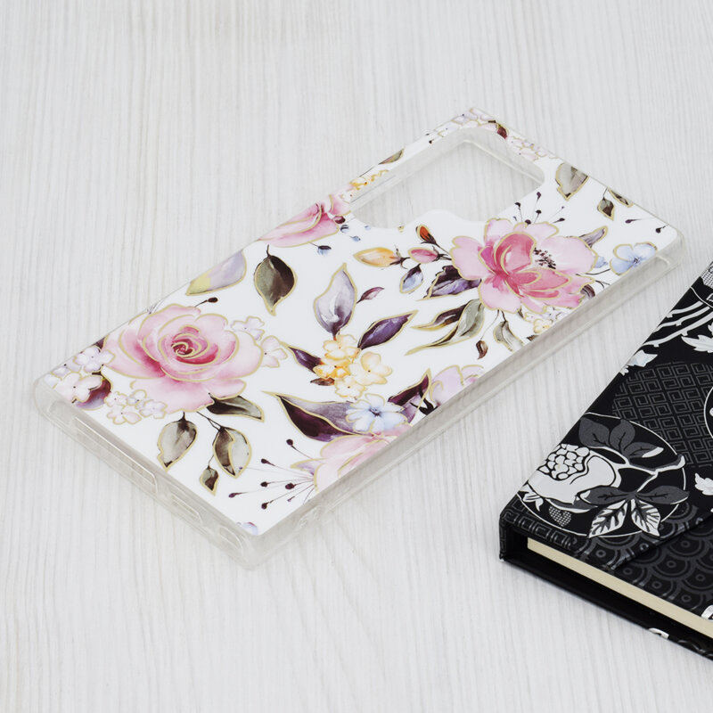 Husa Samsung Galaxy S24 Ultra Techsuit Marble, Chloe White