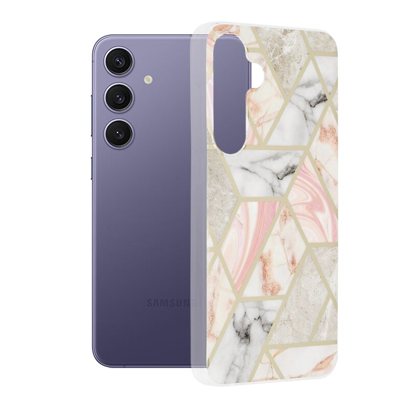 Husa Samsung Galaxy S24 Plus Techsuit Marble, Pink Hex