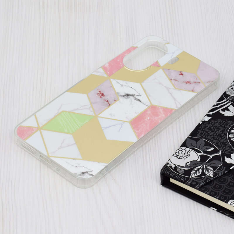 Husa Xiaomi Redmi 13C 4G Techsuit Marble, Purple Hex