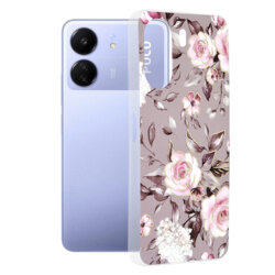 Husa Xiaomi Poco C65 Techsuit Marble, Bloom of Ruth Gray