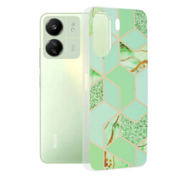 Husa Xiaomi Redmi 13C 4G Techsuit Marble, Green Hex