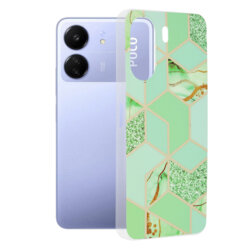 Husa Xiaomi Poco C65 Techsuit Marble, Green Hex