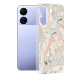 Husa Xiaomi Poco C65 Techsuit Marble, Pink Hex