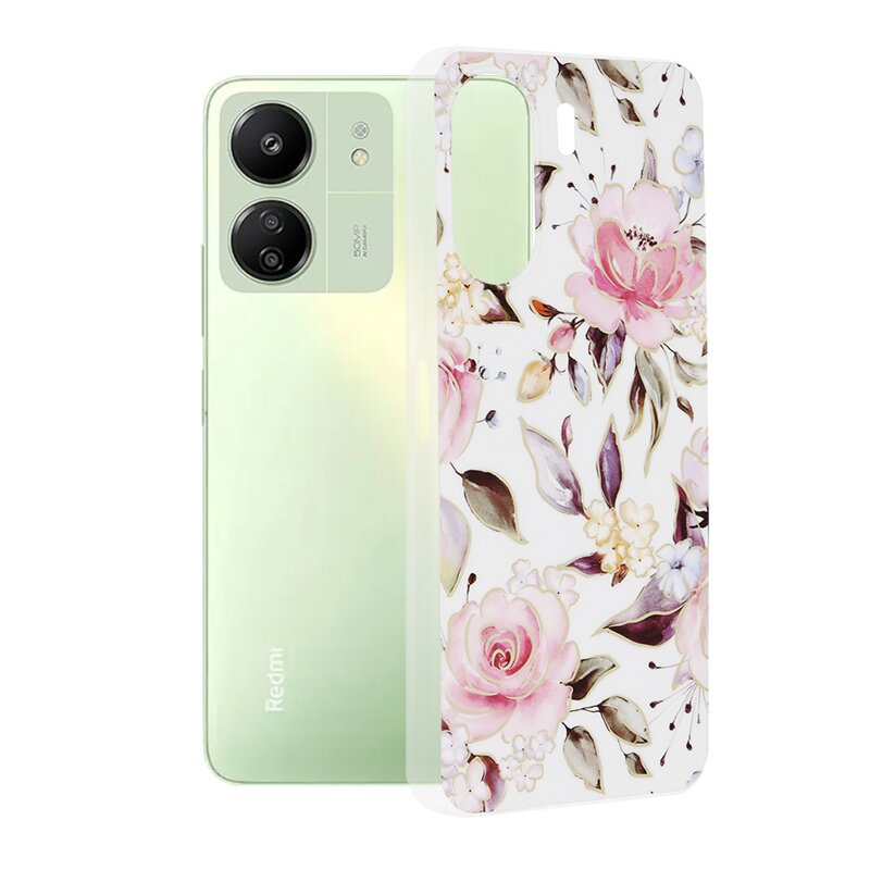 Husa Xiaomi Redmi 13C 4G Techsuit Marble, Chloe White