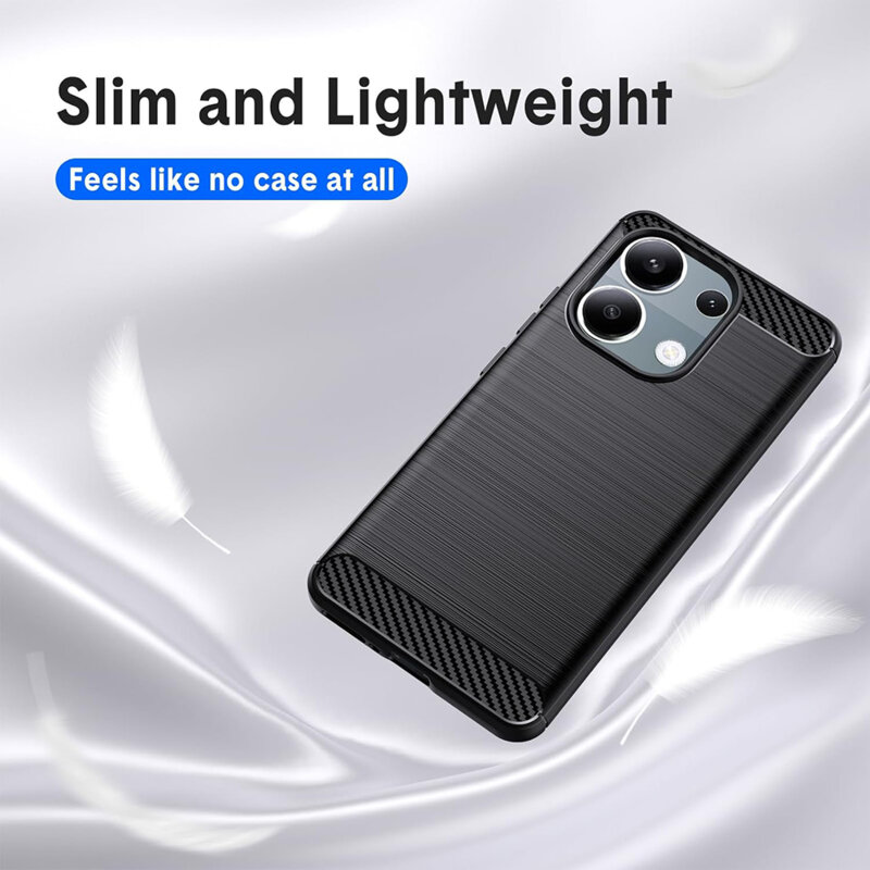 Husa Xiaomi Poco M6 Pro 4G Techsuit Carbon Silicone, negru