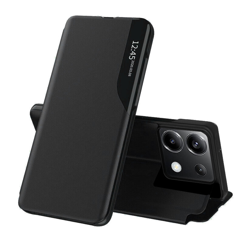 Husa Xiaomi Poco X6 Eco Leather View flip tip carte, negru