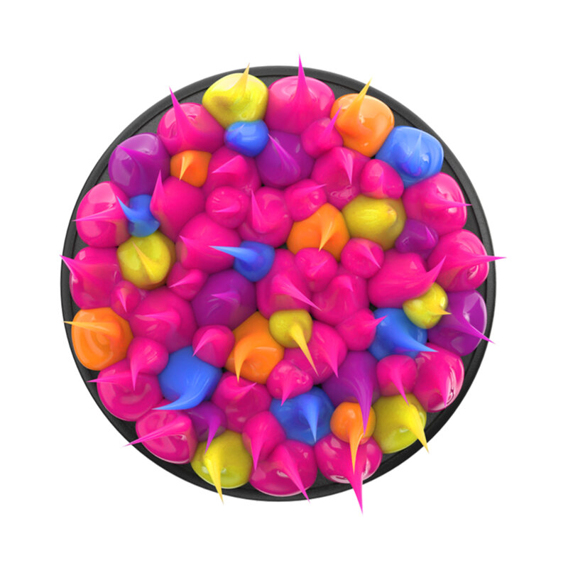 Popsockets original, suport cu functii multiple, Spiky Pink Acid