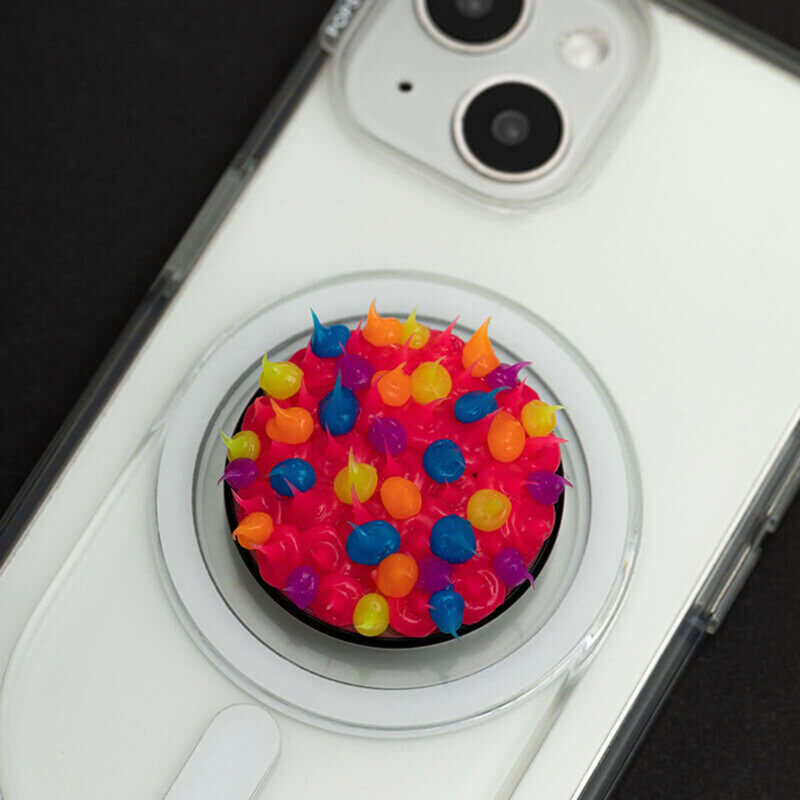 Popsockets original, suport cu functii multiple, Spiky Pink Acid