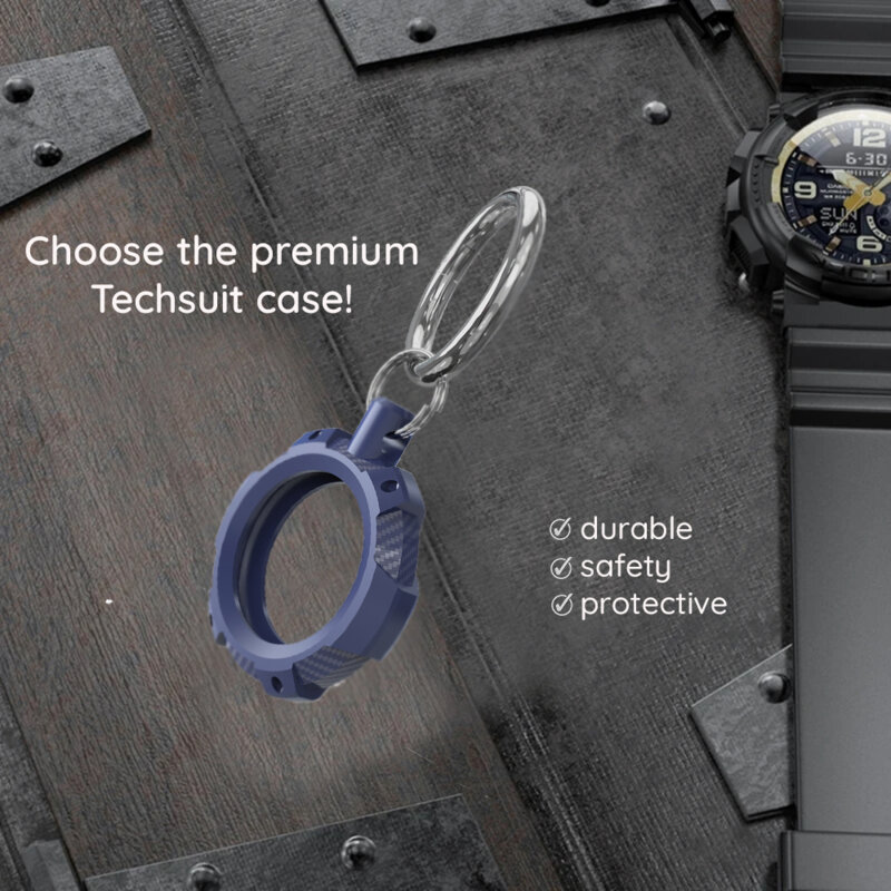 Husa AirTag iPhone Techsuit RSH1, carabina de prindere, alb