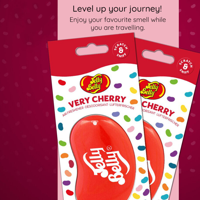 [Pachet 2x] Odorizant masina premium 3D Jelly Belly, Very Cherry
