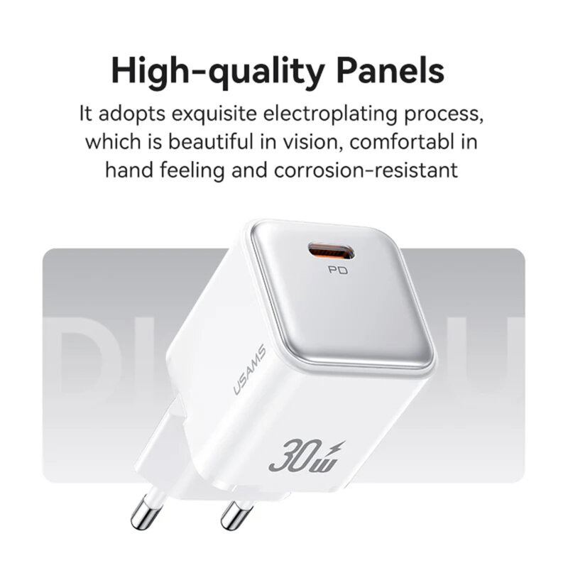 Incarcator tip C PD30W Fast Charging Usams, negru, US-CC186