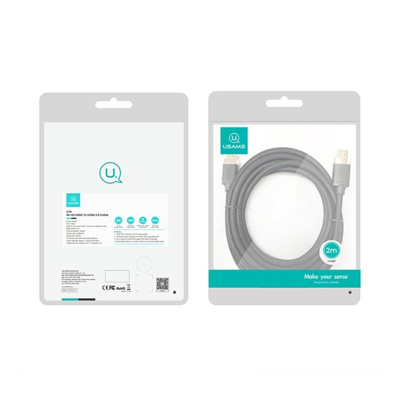 Cablu DP la DP 4K@30Hz HD Usams U74, 2m, negru, US-SJ531