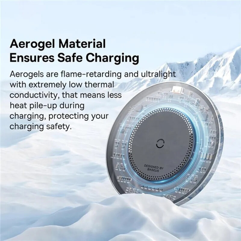 Incarcator wireless 15W cu cablu USB-C Baseus, CCJJ050001