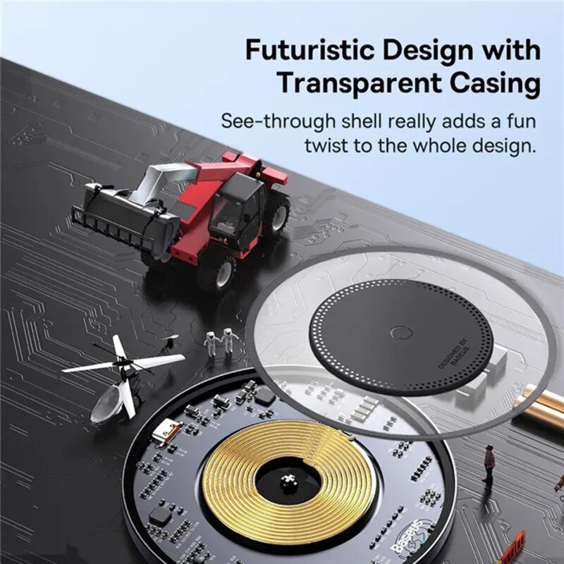 Incarcator wireless 15W cu cablu USB-C Baseus, CCJJ050001