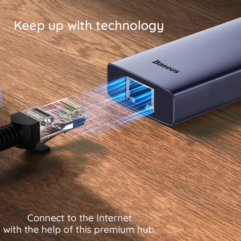 Hub Type-C la HDMI, 2x USB, Type-C, RJ45, SD, TF Baseus, B00052805813-00