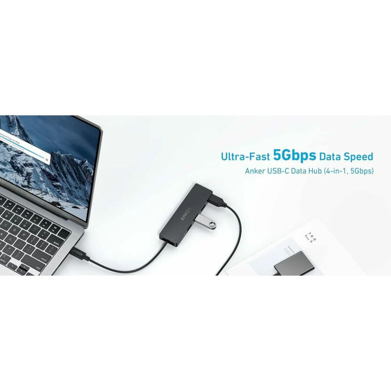 Docking Station, hub 4 x USB, 5Gbps, 20cm Anker, negru